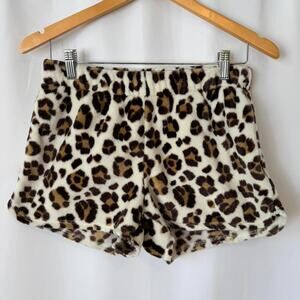 Aerie leopard print fuzzy shorts